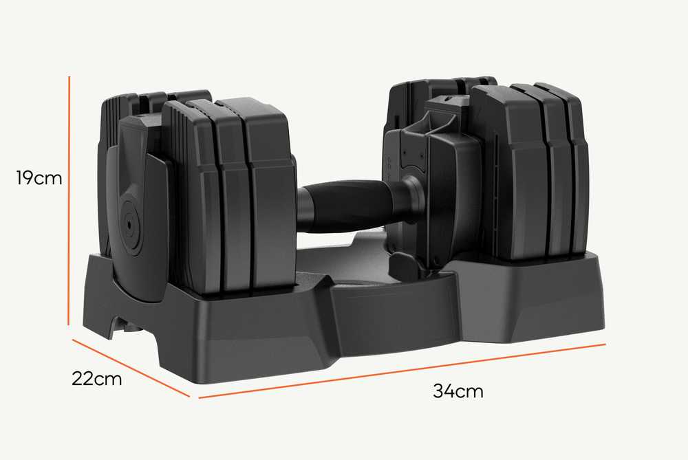 Dimensions of JTX 14kg Adjustable Dumbbell