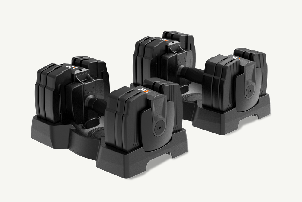 JTX 14kg Adjustable Dumbbells on a White Background