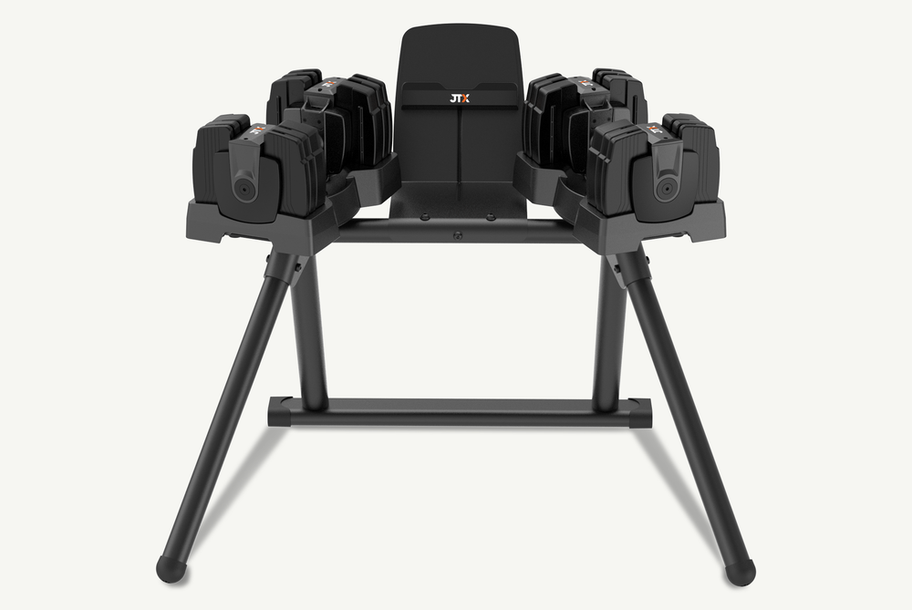 JTX Adjustable Dumbbell Stand and 14kg Adjustable Dumbbells