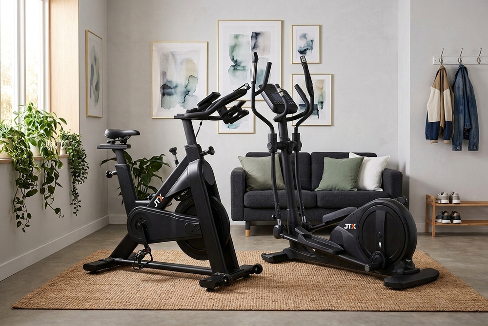 JTX bike and cross trainer at home
