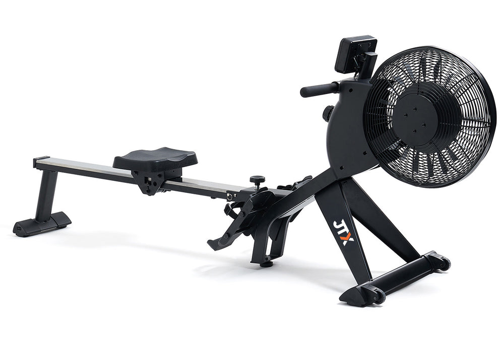 Black JTX Freedom Air rowing machine  on a white background.