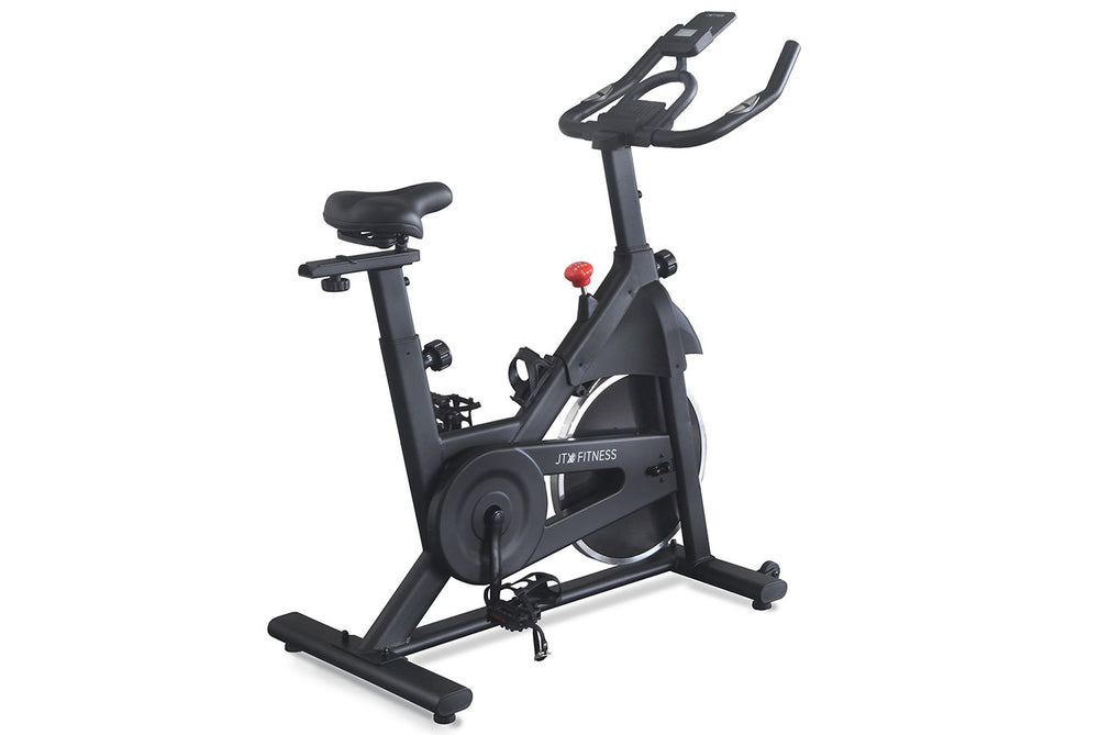 Black JTX Cyclo-3M exercise bike on a white background.